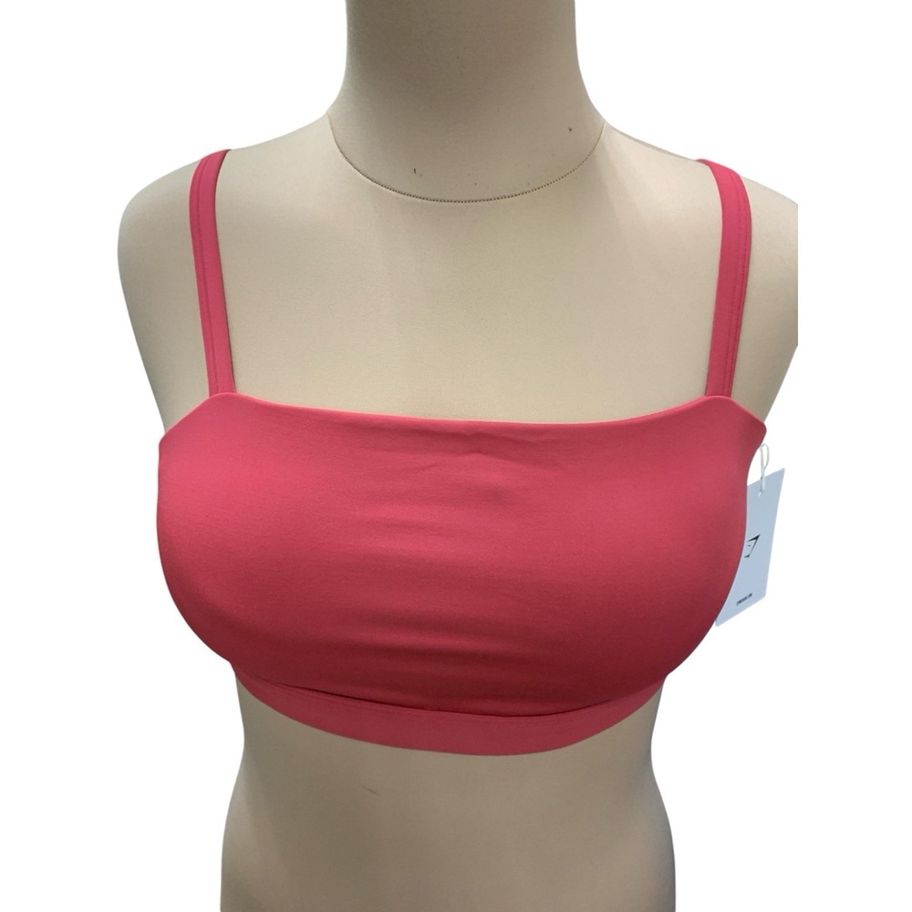Gymshark Women's Light Support Adjustable Cut Out Bandeau Pink Size Large NWTS
